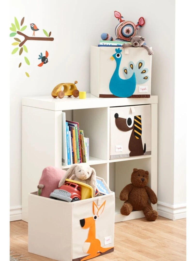 Cube de rangement Paon (33 5 x 33 5 cm) Bleu