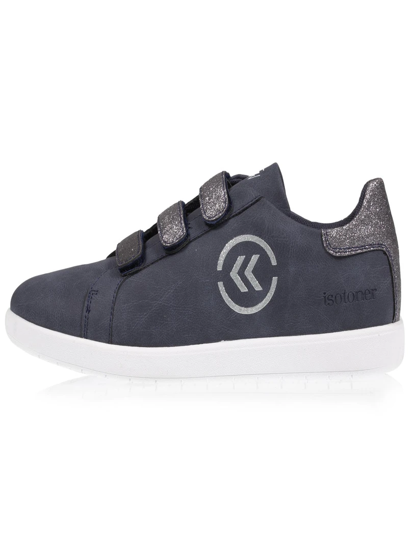 Isotoner Baskets Femme Scratch Pailleté Bleu   Bleu