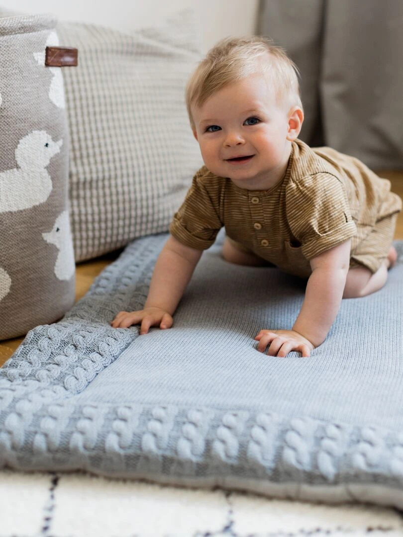 Tapis de parc pour bébé tapis de jeu en coton   Gris foncé