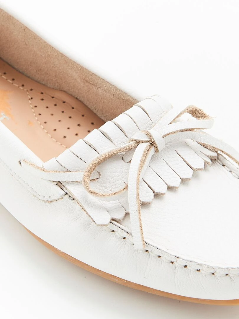 Mocassins à franges   Damart   Blanc