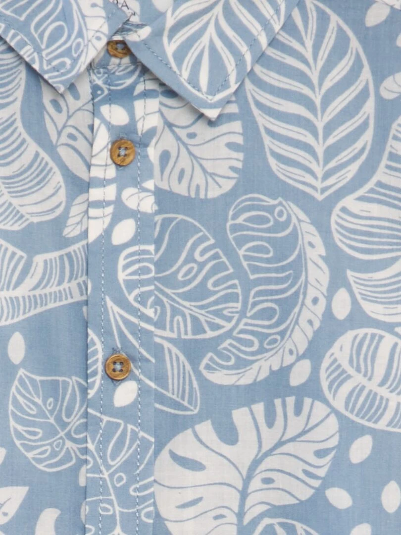 Chemise à manches courtes avec imprimé Bleu/blanc