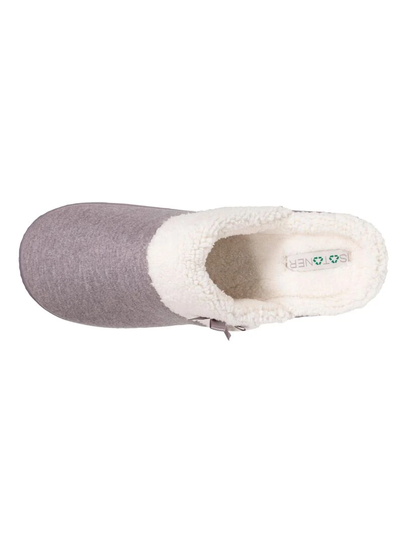 Chaussons mules recyclées Femme Gris Gris chiné