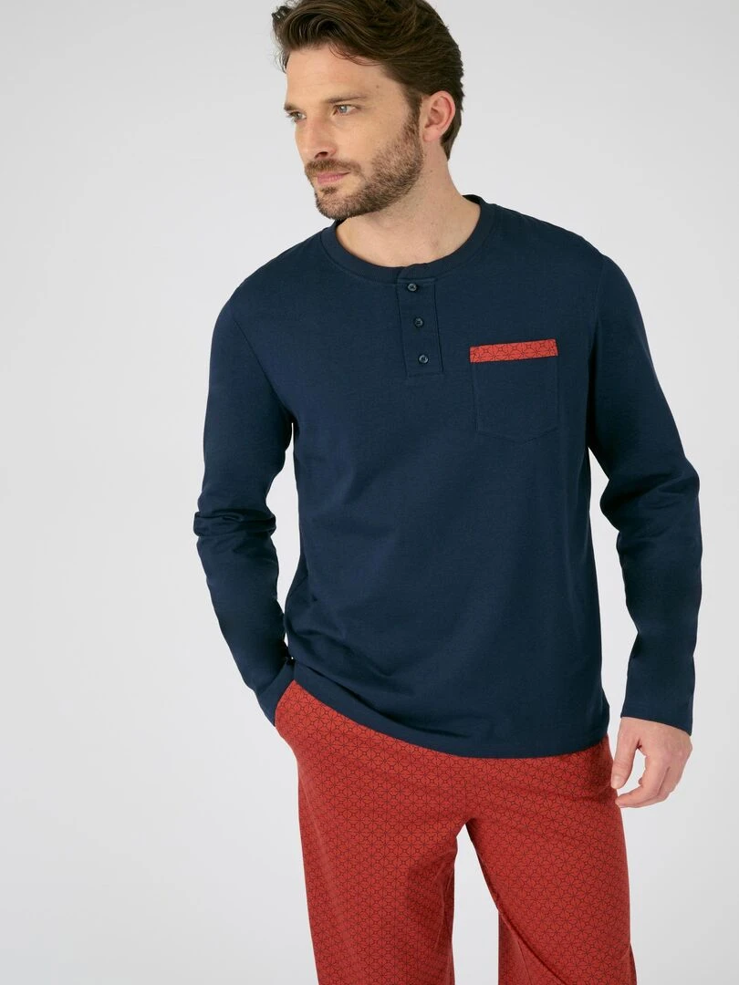 Pyjama en maille jersey   Damart   Rouge brique
