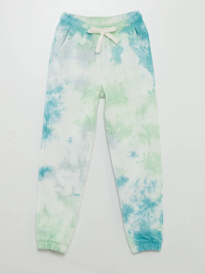 Jogging en molleton tie and dye Vert