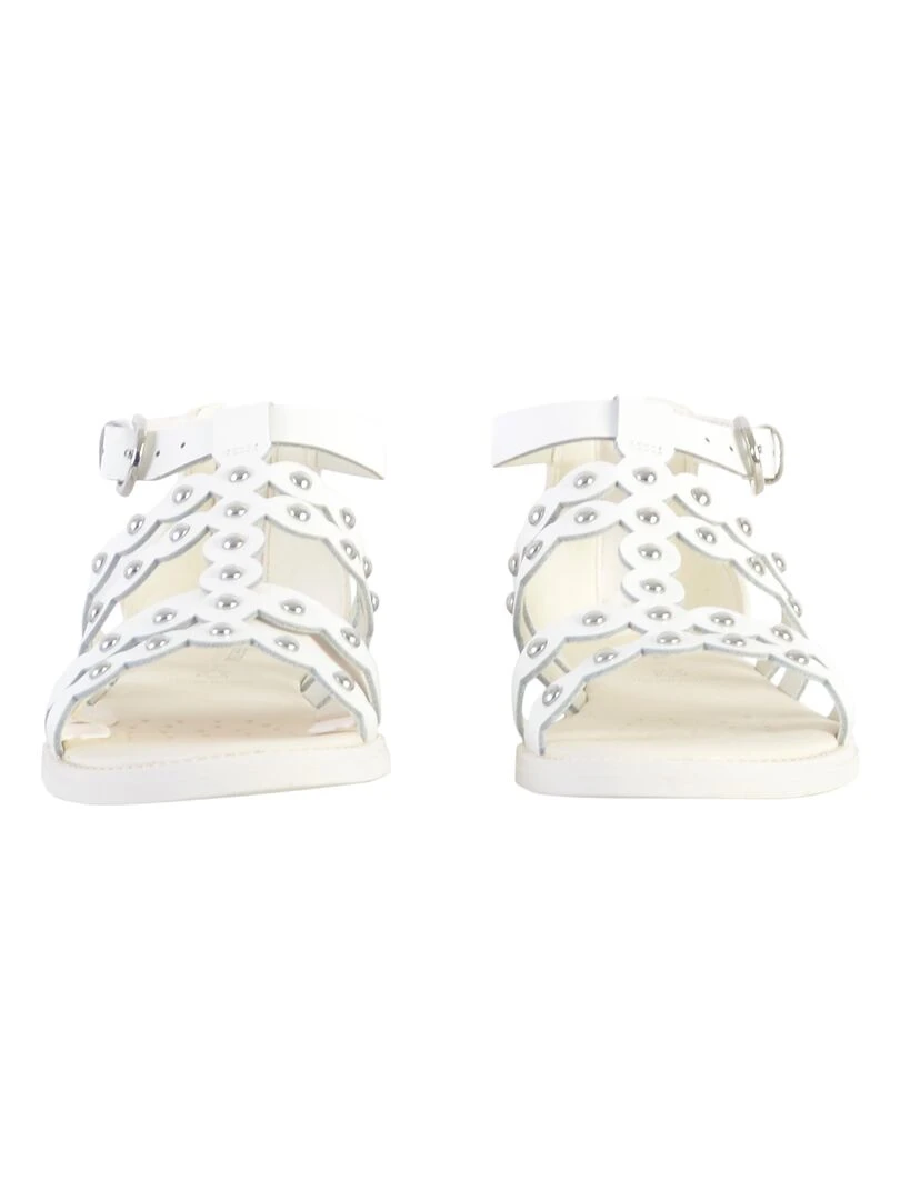 Sandale à Zip Plate Geox Enfant Karly   Blanc