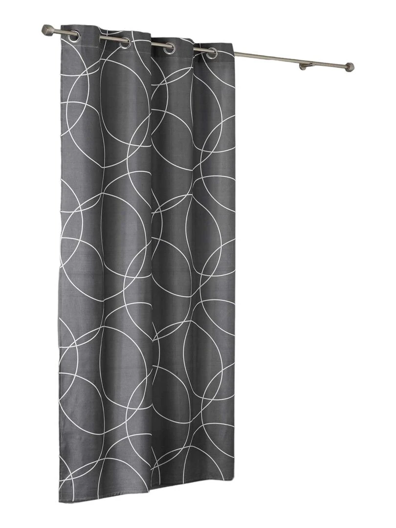 Rideau a oeillets imprime Microfibre Collection Elton Gris