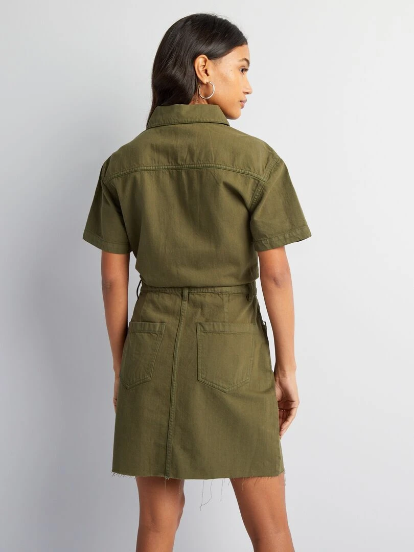Robe en jean   Kaki