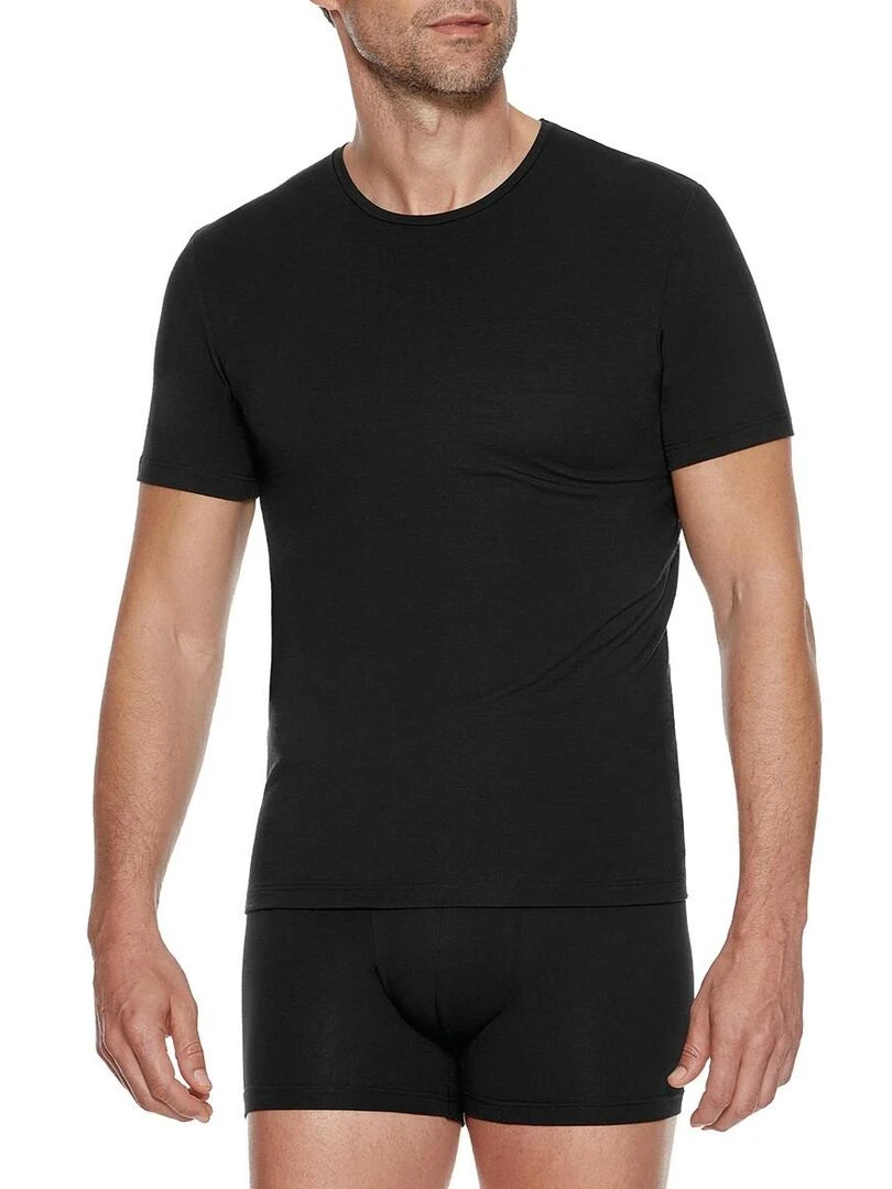 Tricot de peau thermo tempéré laine et lyocell Premium Wool Noir