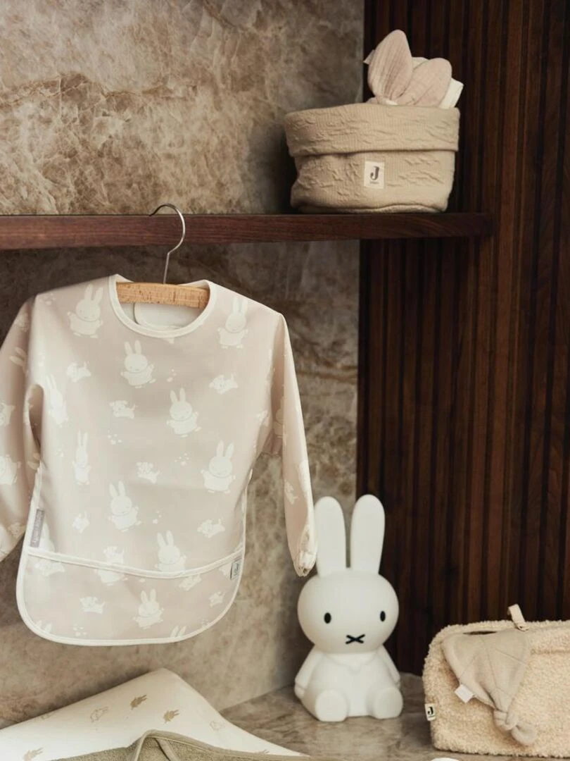 Bavoir à manches imperméable Miffy Snuffy Nougat Beige