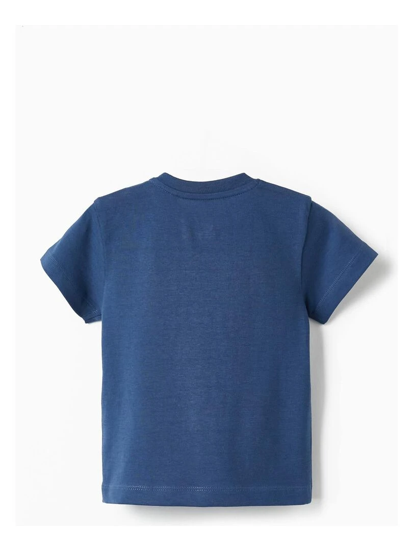 T shirt à manches courtes en coton pour bébé garçon 'Irrelephant' manches courtes  NATURE TAKEOVER   Bleu foncé