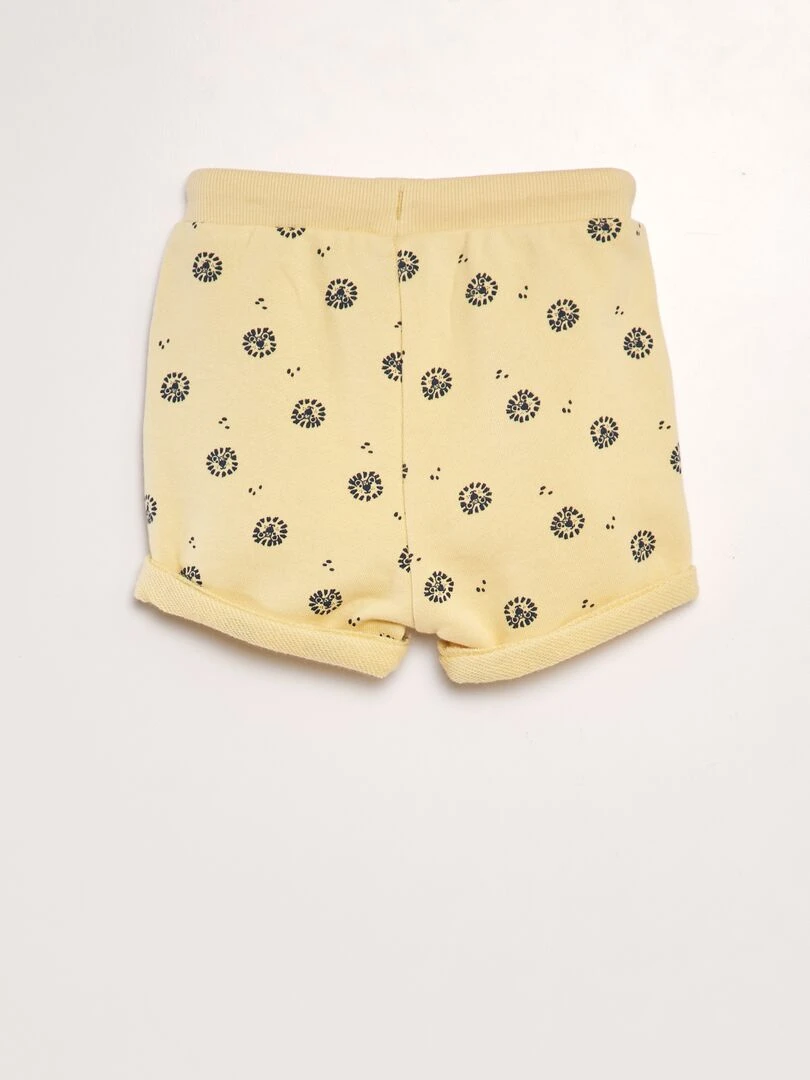 Short en molleton avec imprimé   Jaune