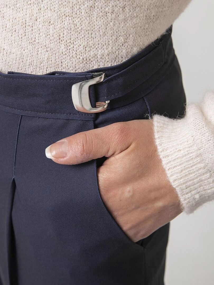 Pantalon ceinture réglable   Damart   Bleu marine