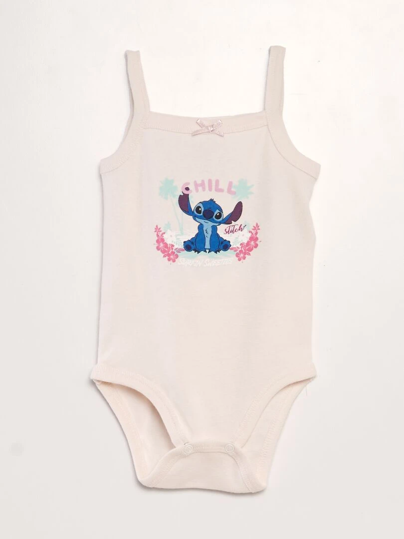 Lot de 2 bodies sans manches 'Disney' 'Stitch'   Rose/beige