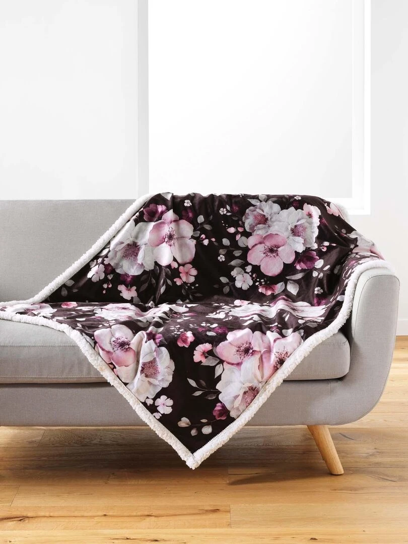 Plaid sherpa velvet flower Rose