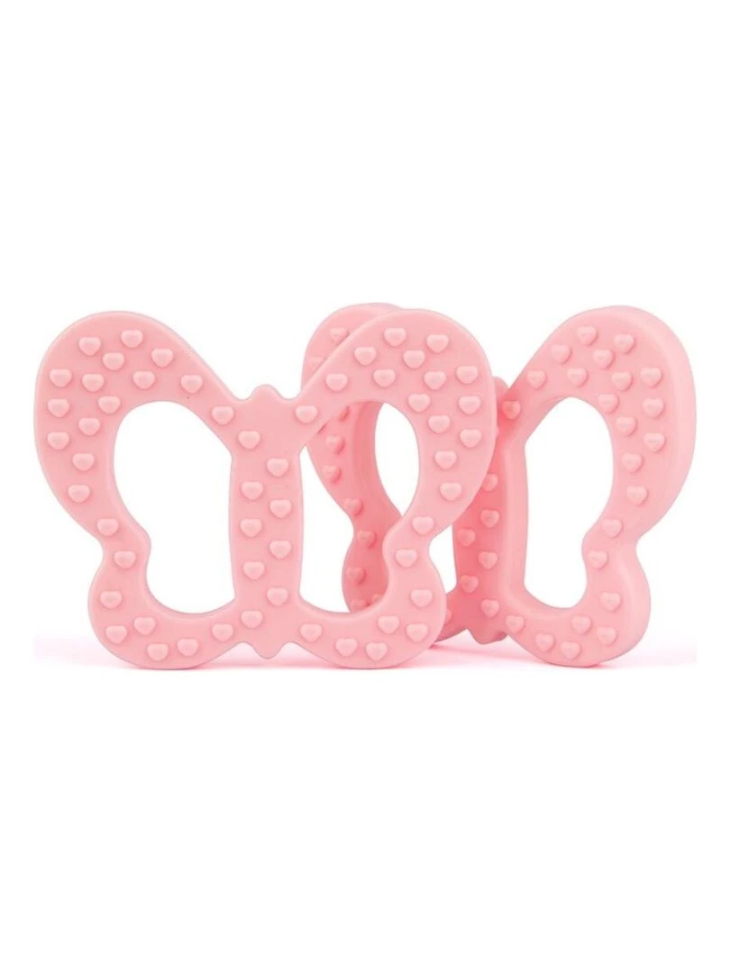 Jouet de Dentition Non Toxique Papillon   Rose
