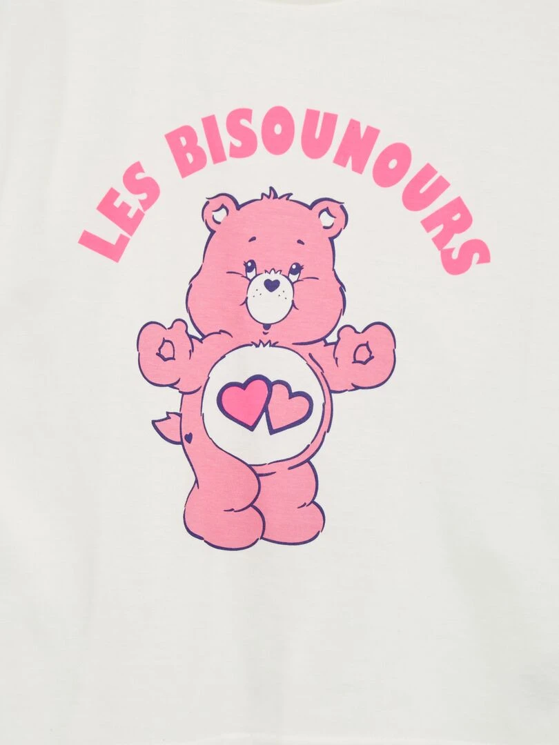 T shirt 'Bisounours' manches courtes blanc