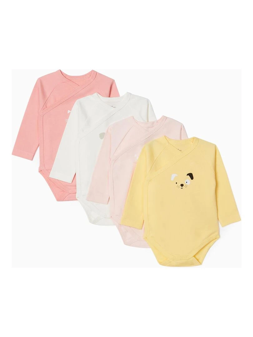 Body manches longues DREAM TEAM lot de 4 Rose