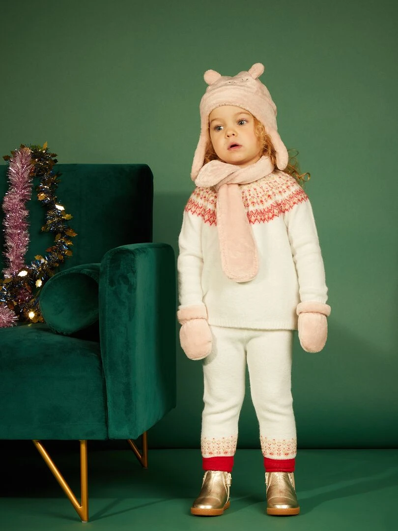 Pull en maille avec imprimé 'jacquard' Blanc