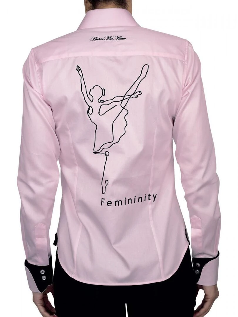 Chemise brodée FEMINITY   Rose