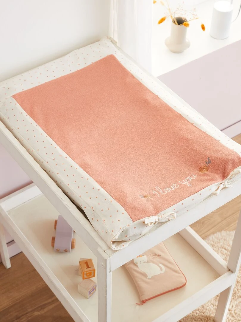 Housse de matelas à langer rose