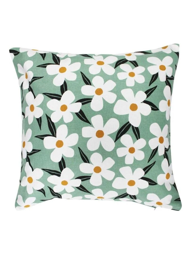 Housse de coussin 40x40 cm Darcy sauge coton Vert
