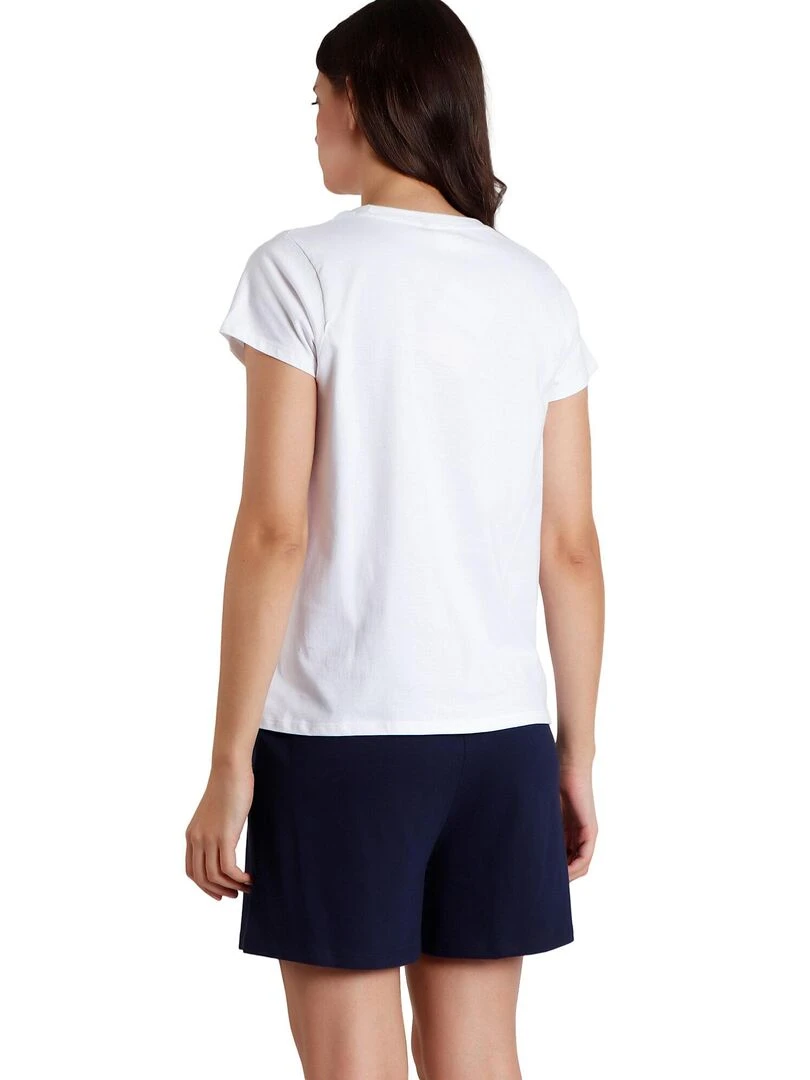 Pyjama short t shirt Sail With Me Peanuts Bleu marine