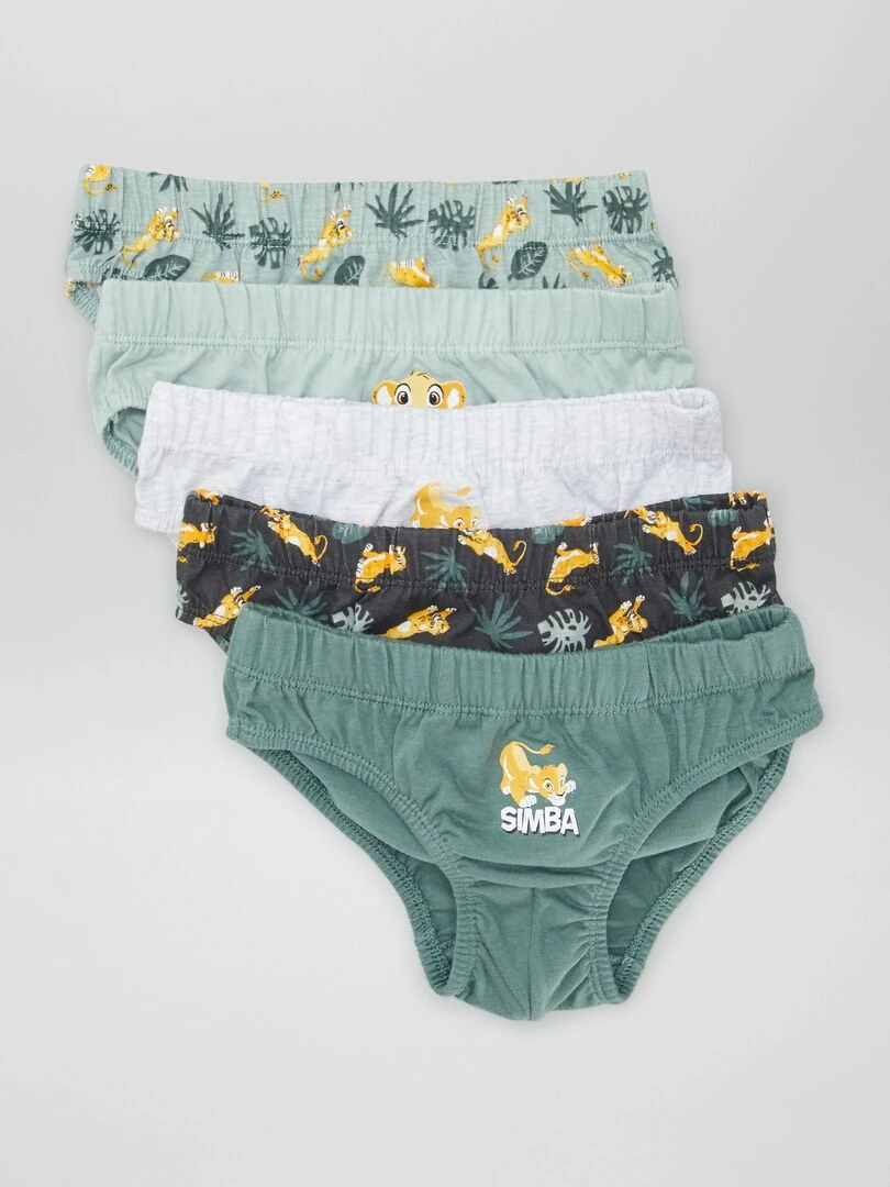 Lot 5 slips 'Le Roi Lion' Vert/gris