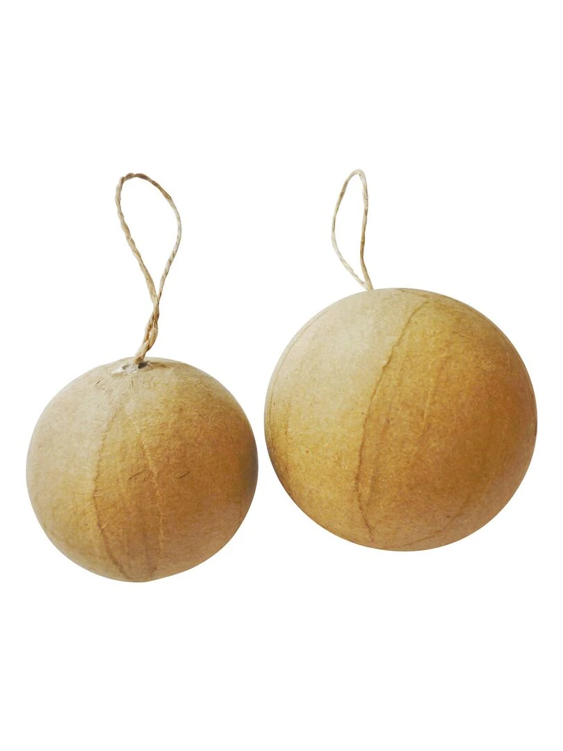 40 boules de Noël en carton à décorer Beige