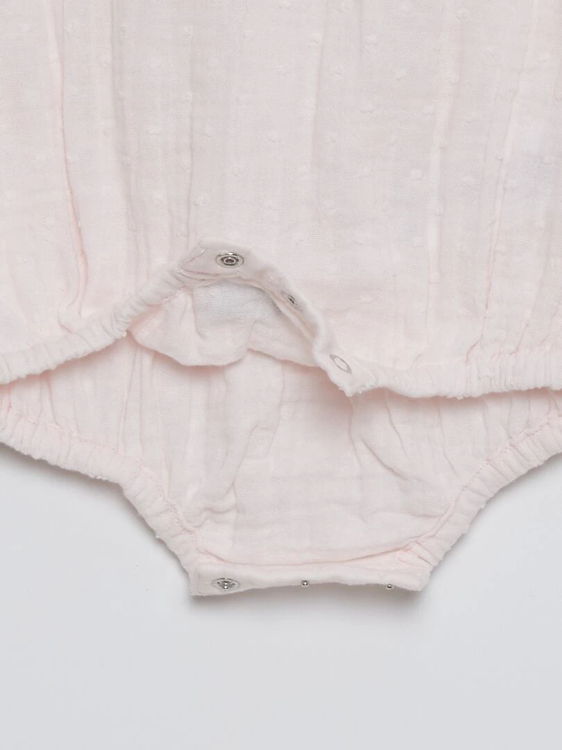 Combinaison en double gaze de coton   Rose