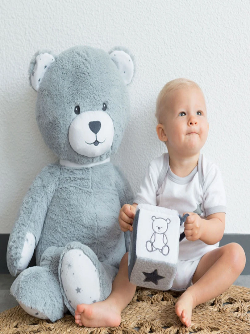 Peluche Géante Ours Martin Et Ses Copains (70 Cm)   Gris