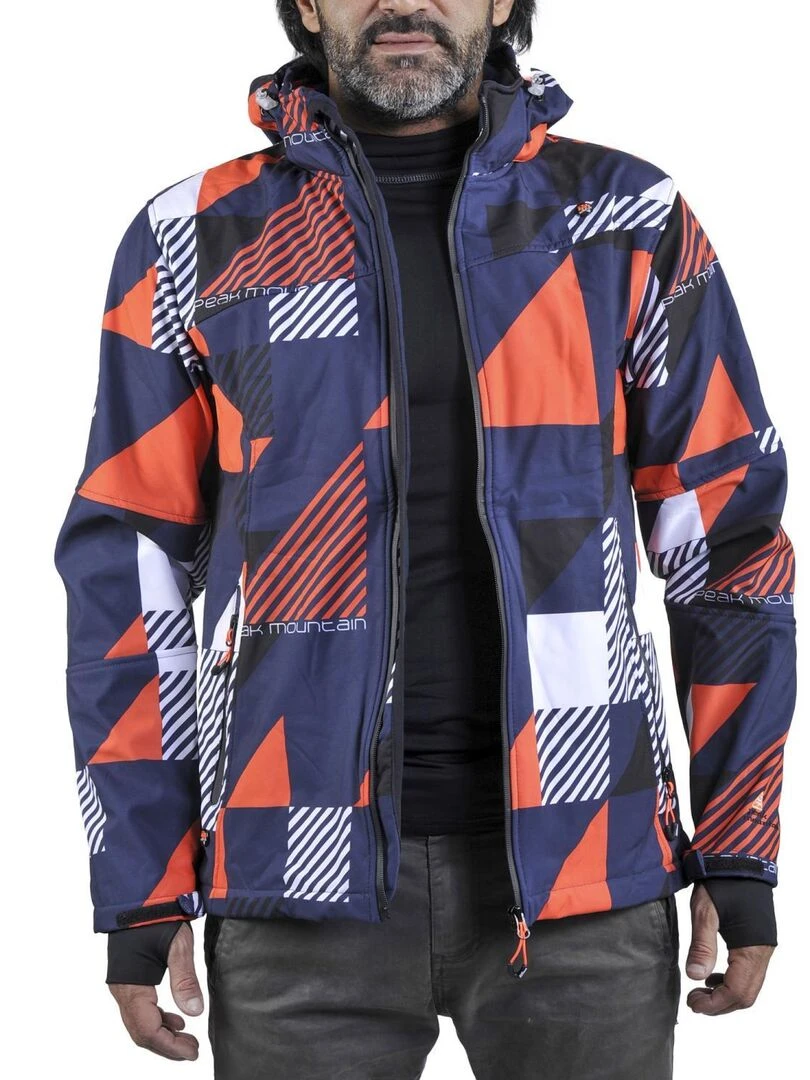 Blouson softshell homme COVER   PEAK MOUNTAIN   Bleu marine