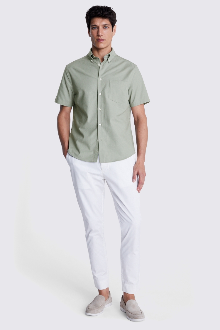Sky Short Sleeve Washed Oxford Shirt   Buy Online at Moss
