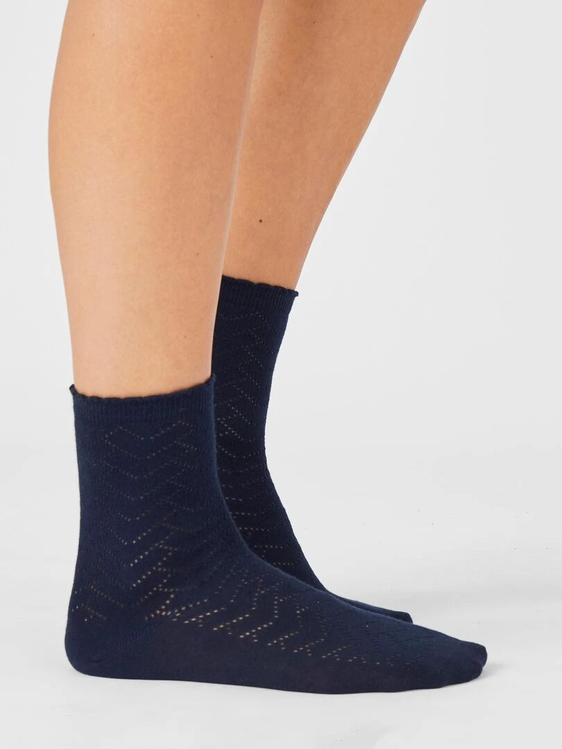 Lot de 2 paires de chaussettes fantaisie   Damart   Gris Bleu