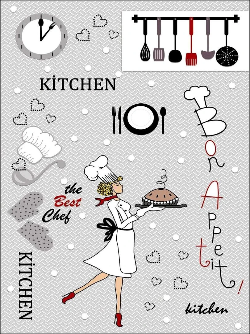 Tapis BON APPETIT Gris