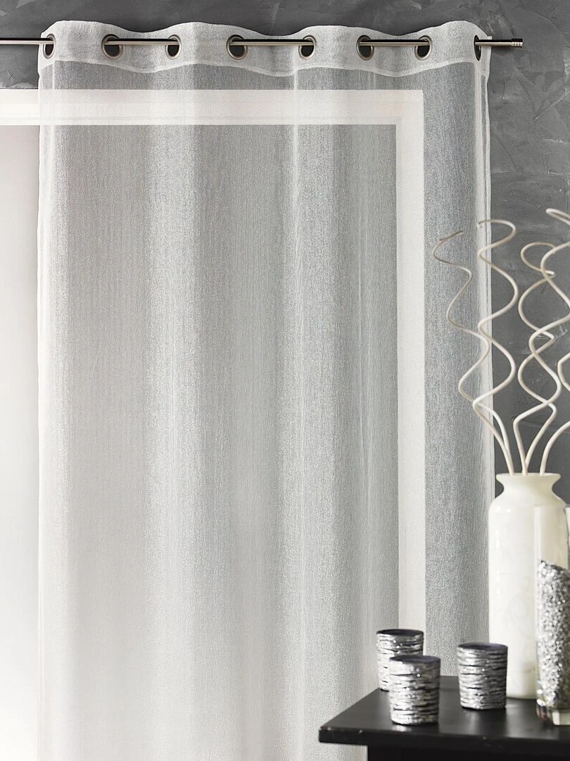 Voilage en organza fantaisie uni Blanc cassé