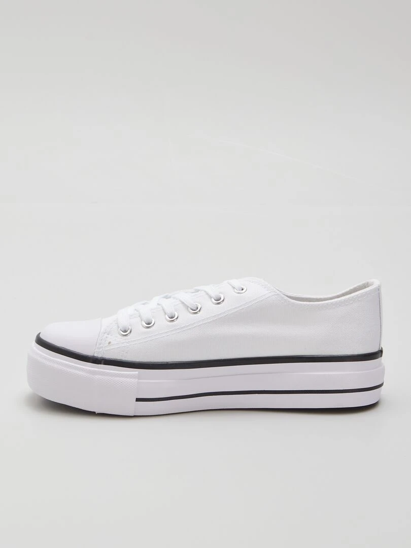 Baskets en toile à plateforme   blanc