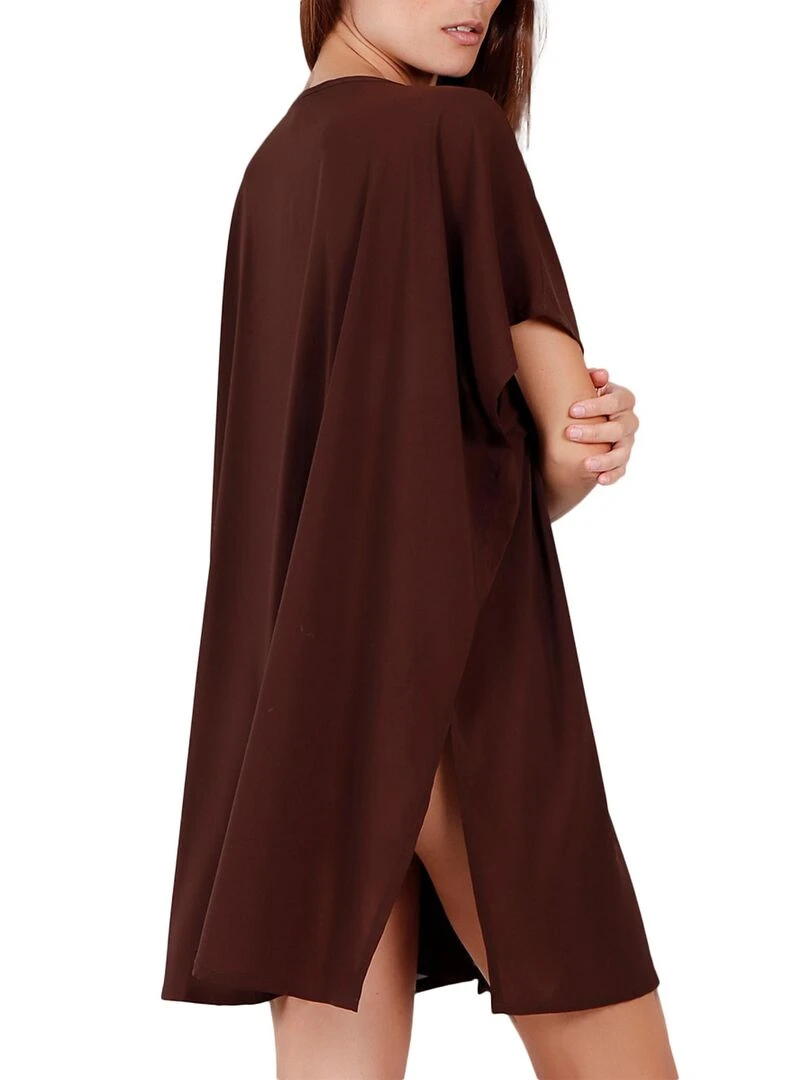 Tunique de plage chemise Bright Sequins chocolat Marron chocolat