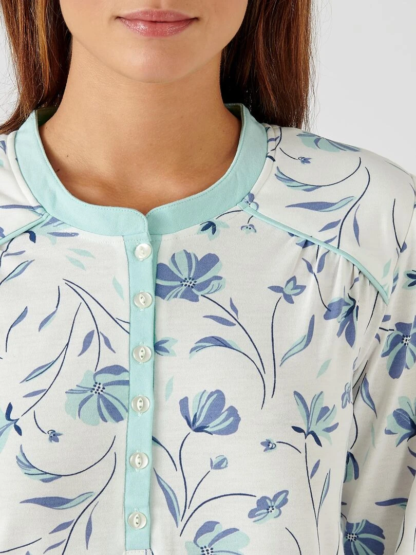 Chemise de nuit Thermolactyl avec chauffe épaules Damart Bleu
