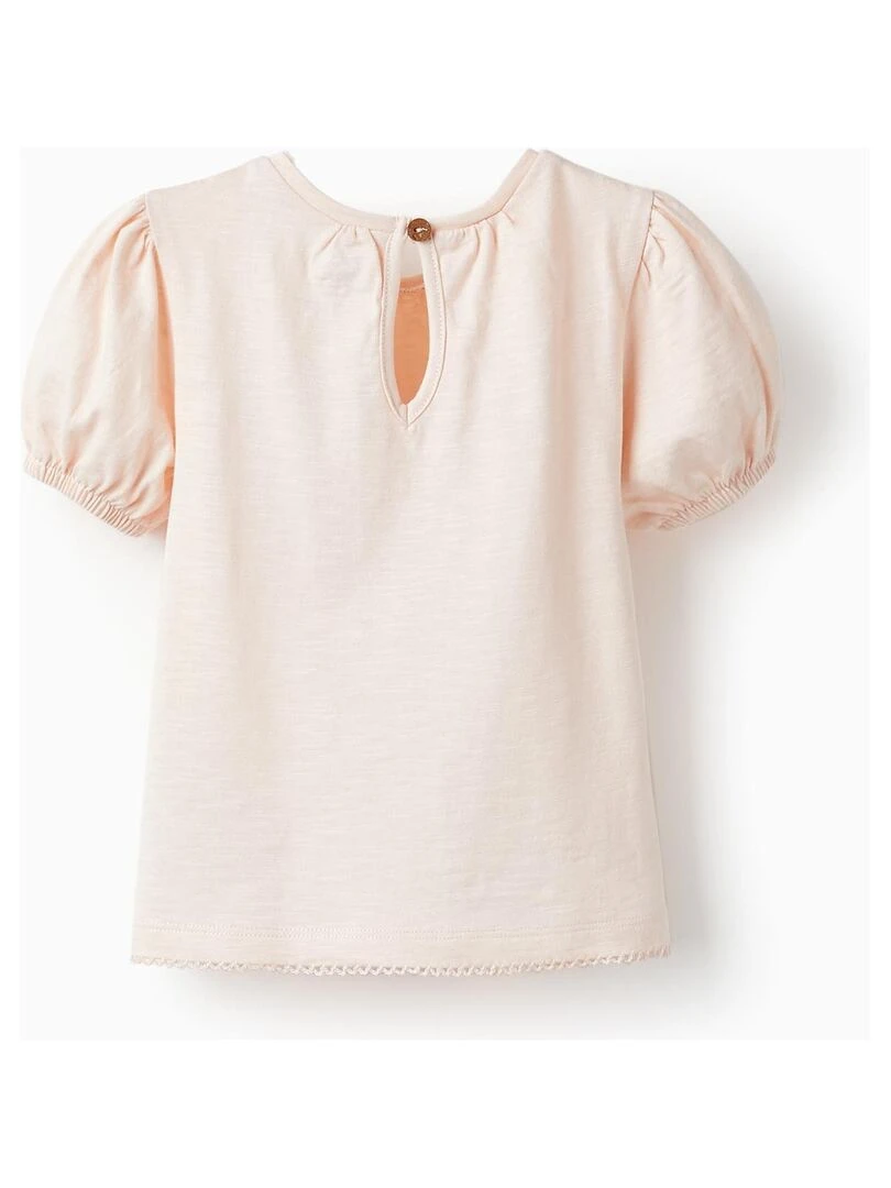 T Shirt en coton pour bébé fille manches courtes SICILIAN DAYS Rose clair