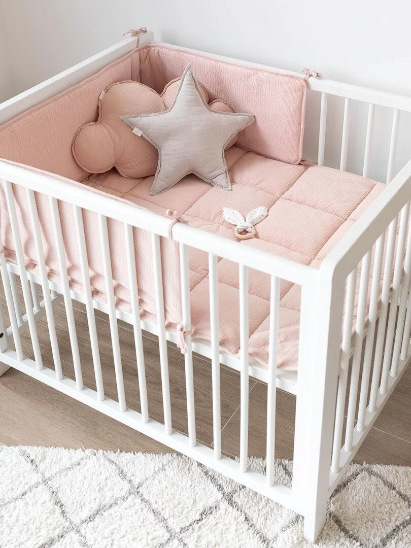 Bemini Tour de lit et parc Pady tetra jersey   Rose clair