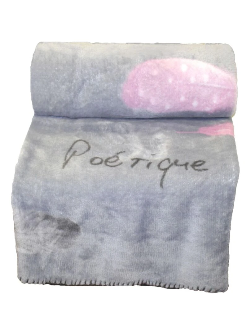 Plaid flanelle 125 x 150 cm Poetique Gris Gris