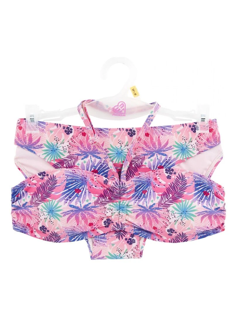 Maillot de bain fille 2 pièces bandeau Freegun   Rose