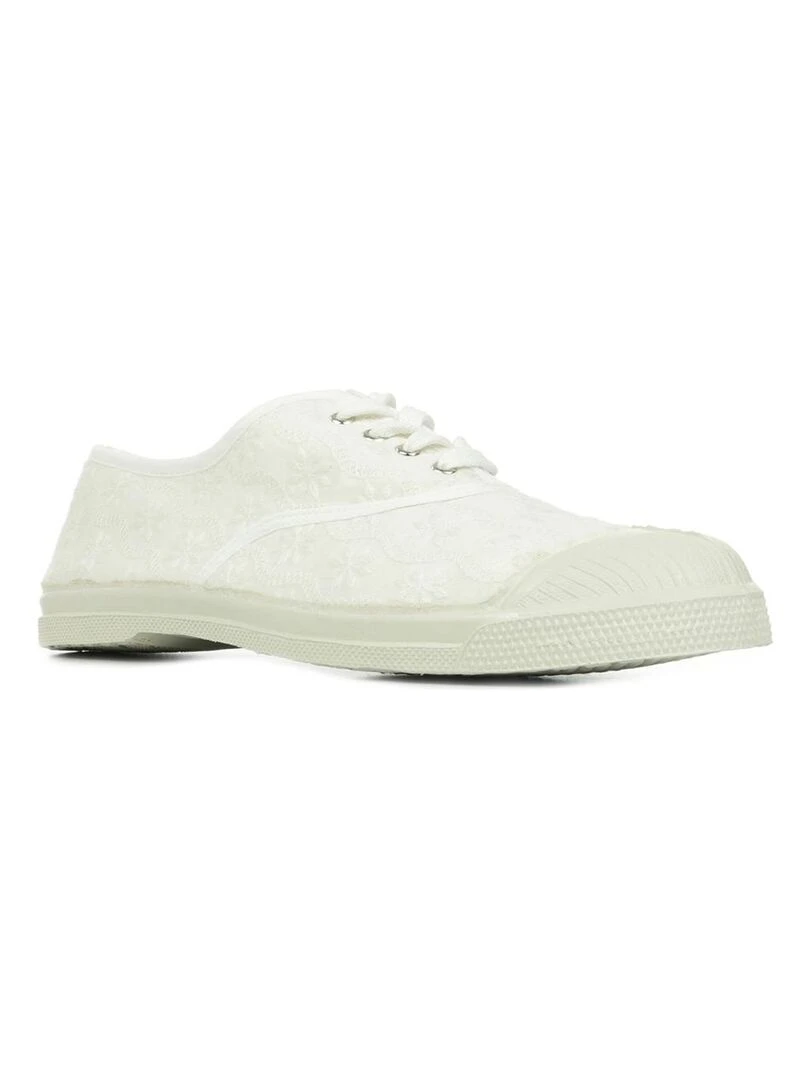 Tennis à Lacets Bensimon Broderie Anglaise Beige
