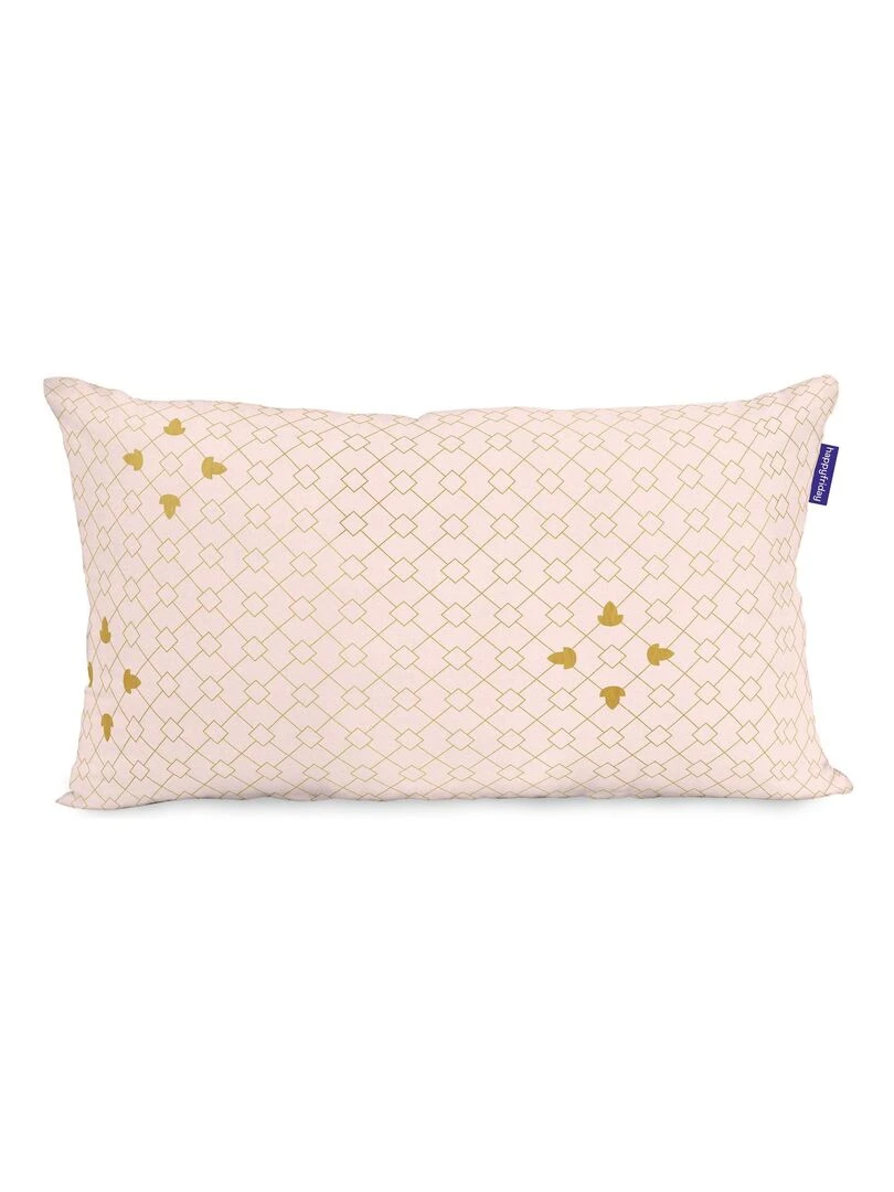 Housse de coussin Blooming "Happyfriday"   Blanc