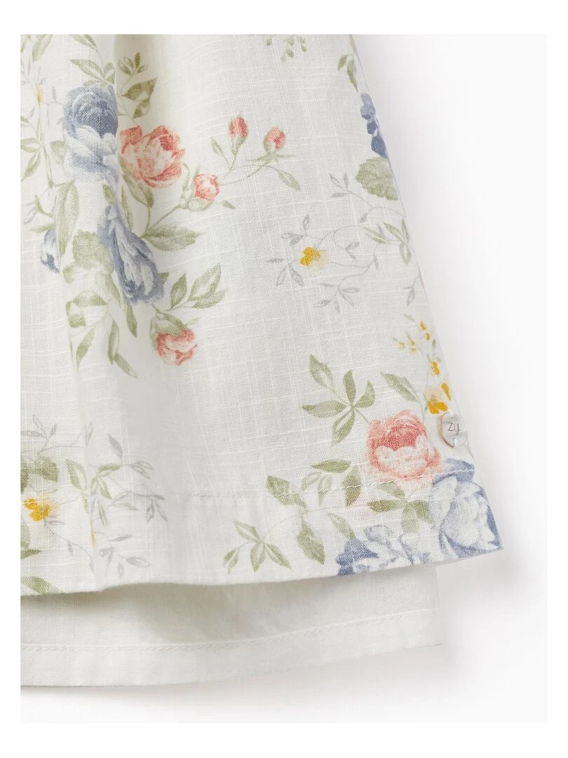 Robe En Coton À Fleurs Pour Fille 'You&Me' manches courtes BROTHERS&SISTERS   Beige clair