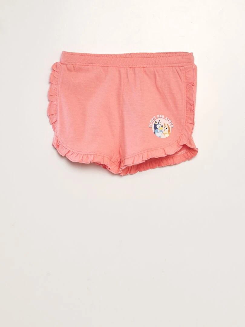 Ensemble t shirt + short 'Bluey'   2 pièces   Rose