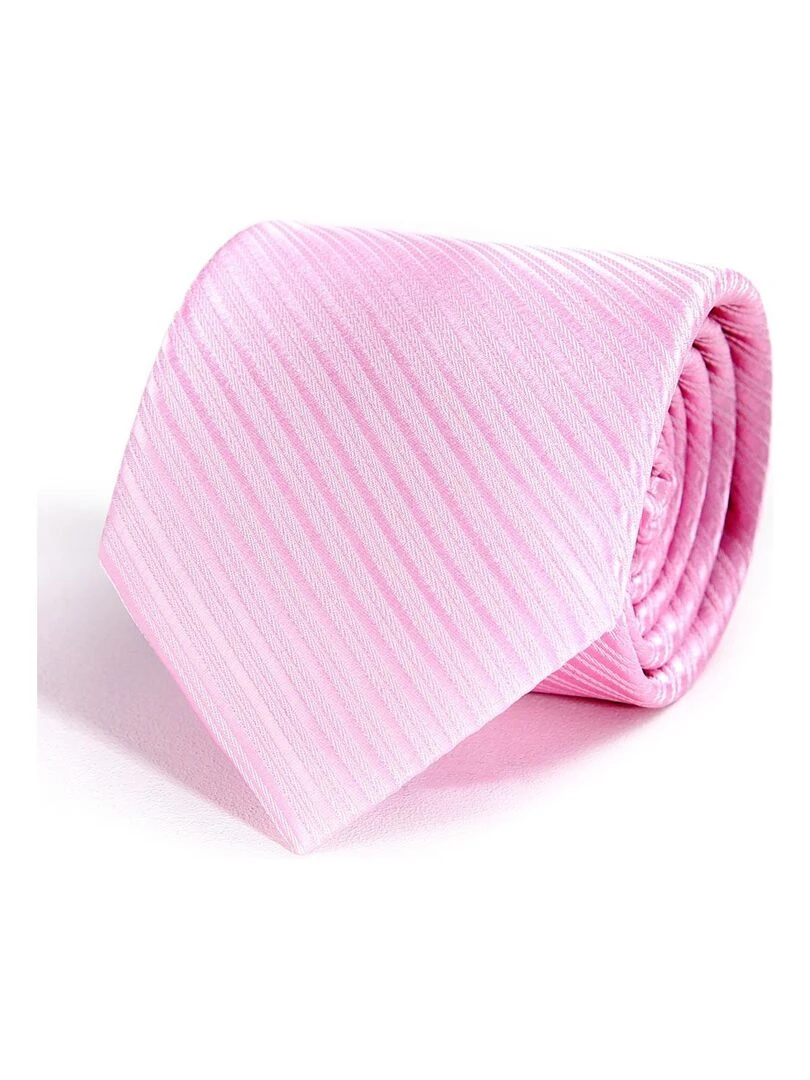 Cravate Faux Uni Fabriqué en Europe Rose