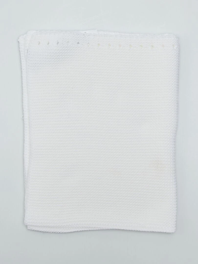 Couverture en maille lourde 'Manufacture de Layette' Blanc