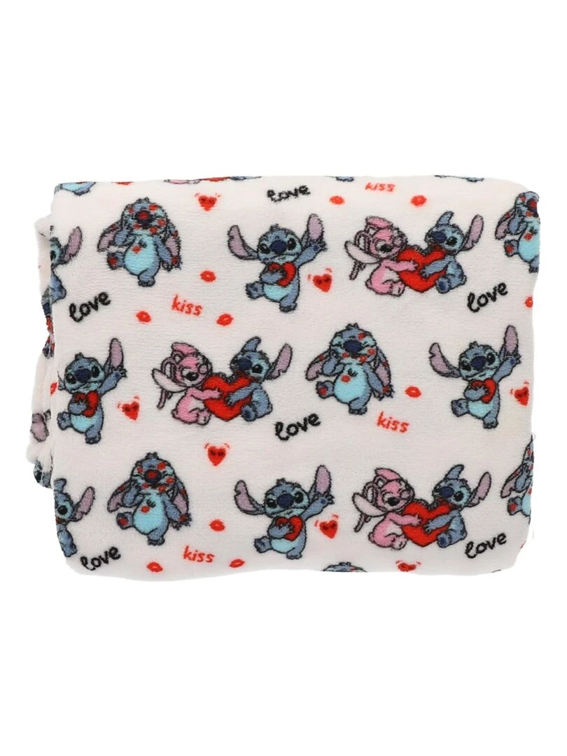 DISNEY   Plaid Angel et Stitch 120x150 cm   100% Polyester   Blanc   Blanc