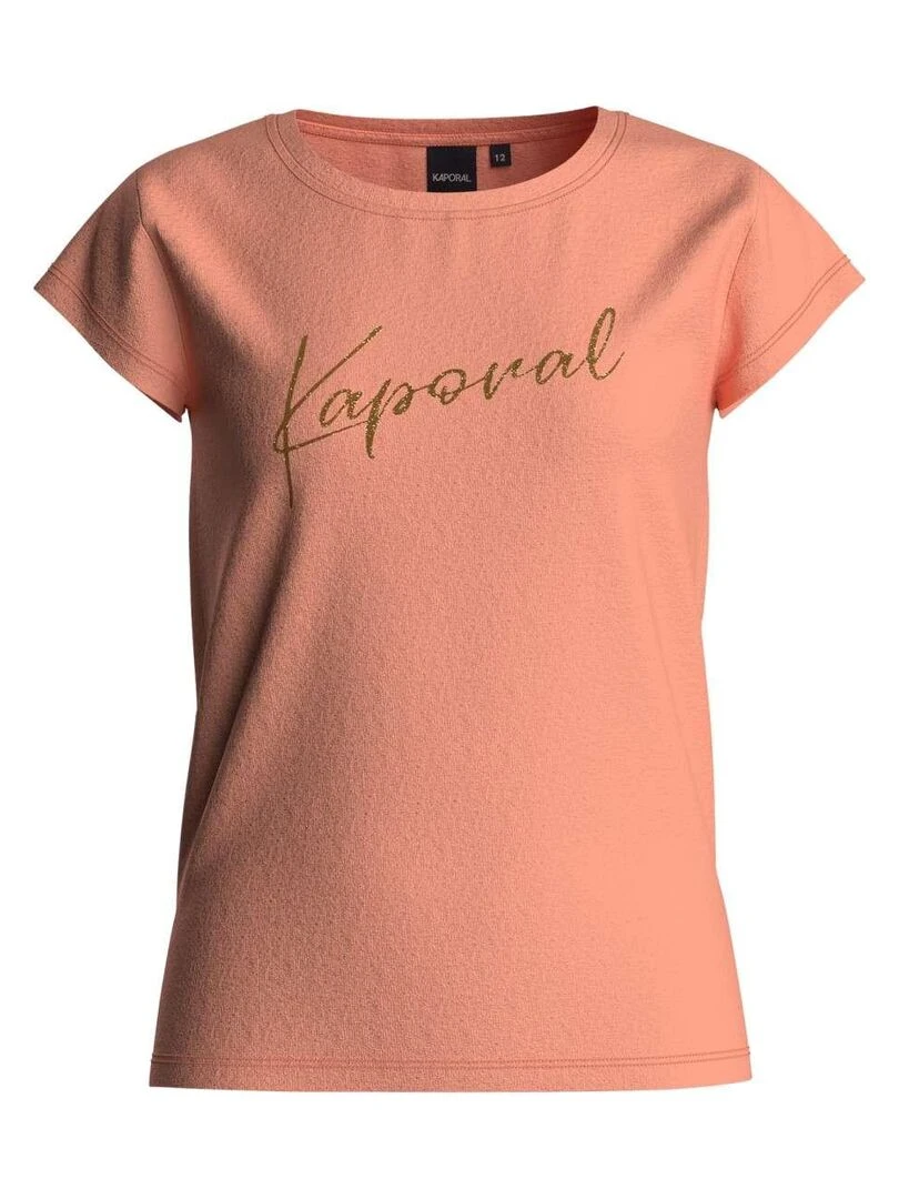 KAPORAL T shirt col rond Orange corail